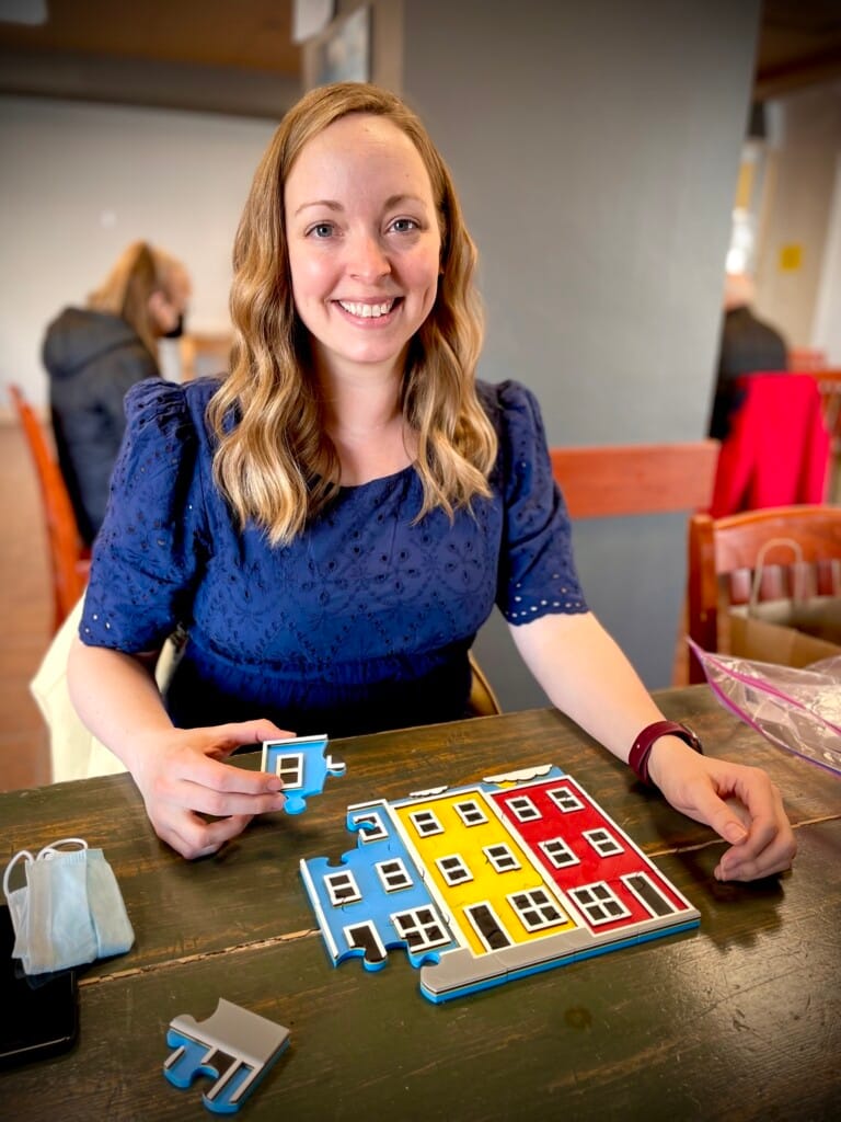 Recreation therapy team with 3D printed puzzle
